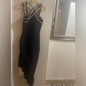 Black diamond stud dress